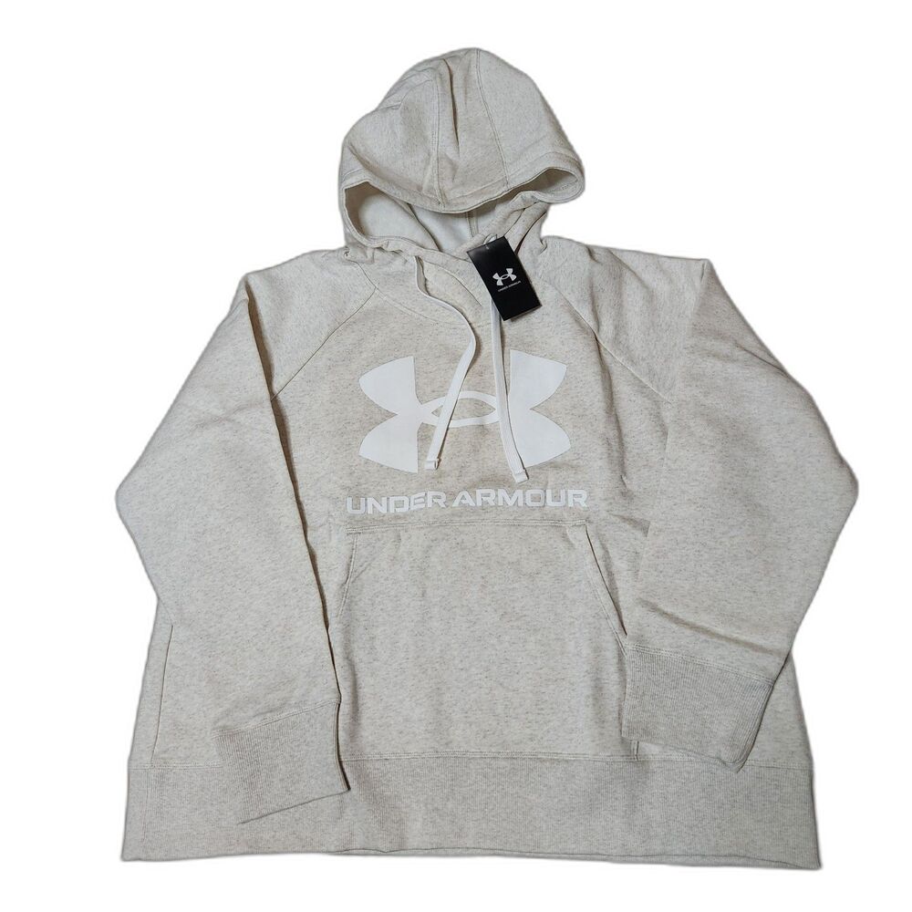Under Armour Loose Fit Pullover Hoodie Women’s 1X Natural Oatmeal Heather